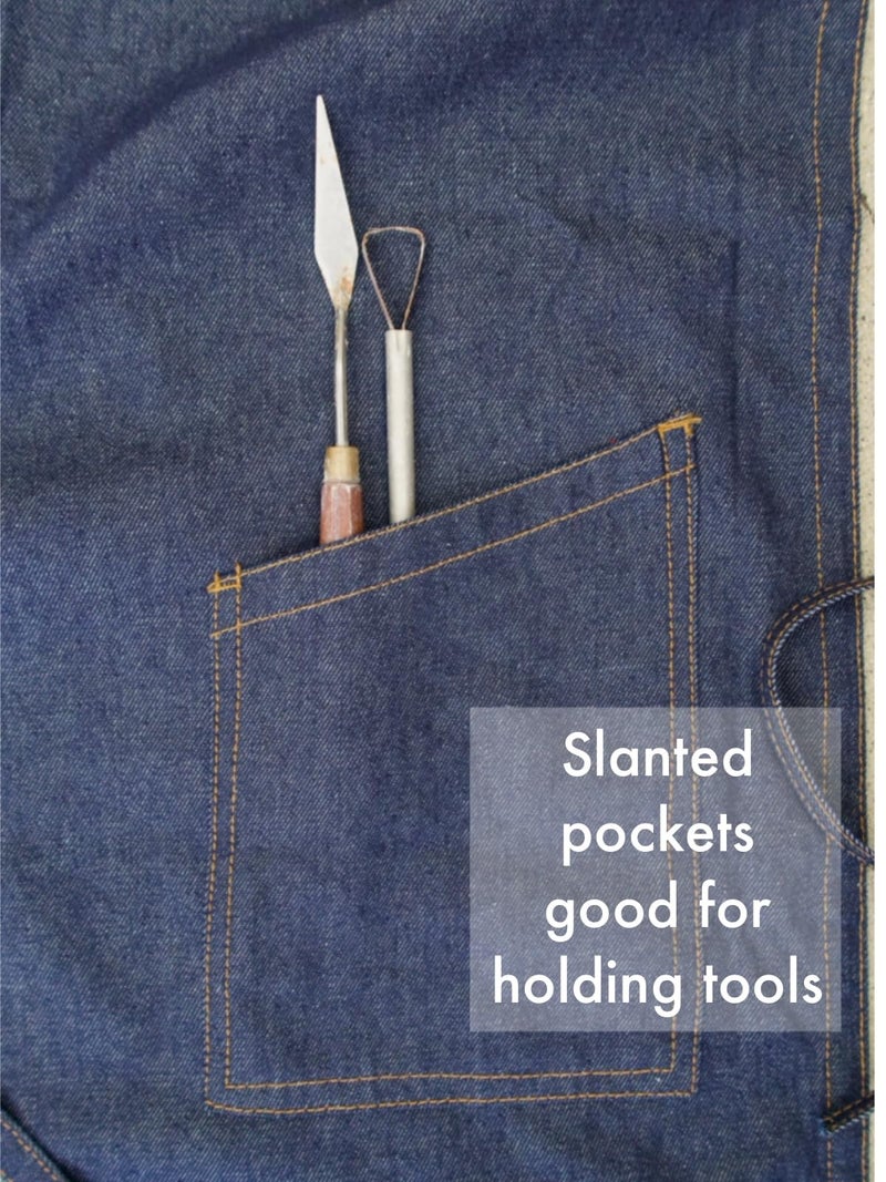 Claypron, BLUE DENIM, the original split overlapped apron for potters, chefs, gardeners, artists, men and women - Image 5