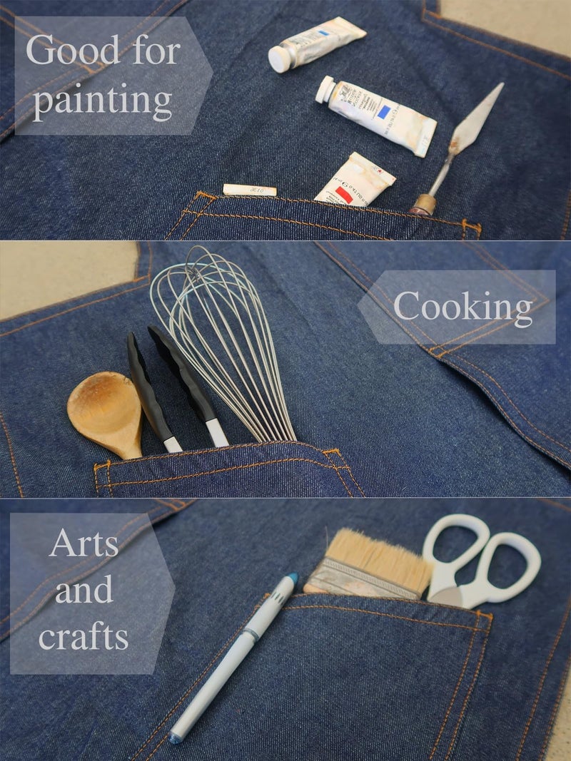 Claypron, BLUE DENIM, the original split overlapped apron for potters, chefs, gardeners, artists, men and women - Image 3