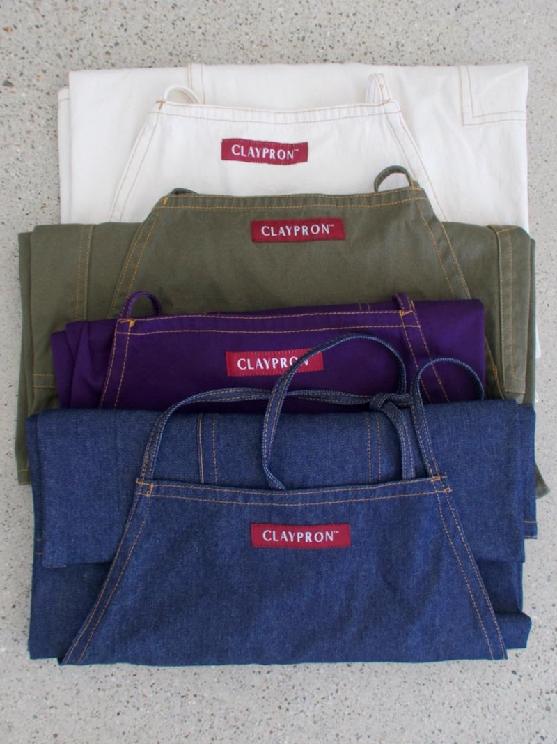 Claypron, BLUE DENIM, the original split overlapped apron for potters, chefs, gardeners, artists, men and women - Image 2