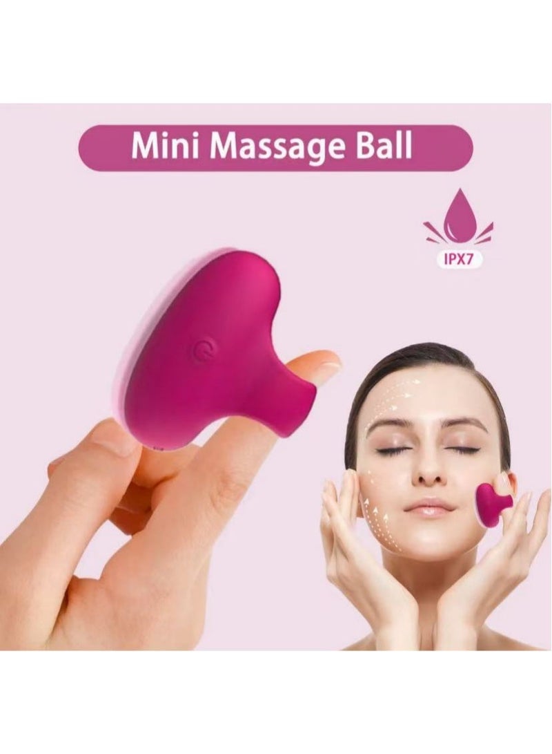 RATSAW Face & Eye Massage Ball Portable Travel Pocket USB Rechargeable Personal Massager Facial Muscle Firming Anti-Aging Relieving Dark Circles, Puffiness, Fatigue (Rose Red) - Image 1