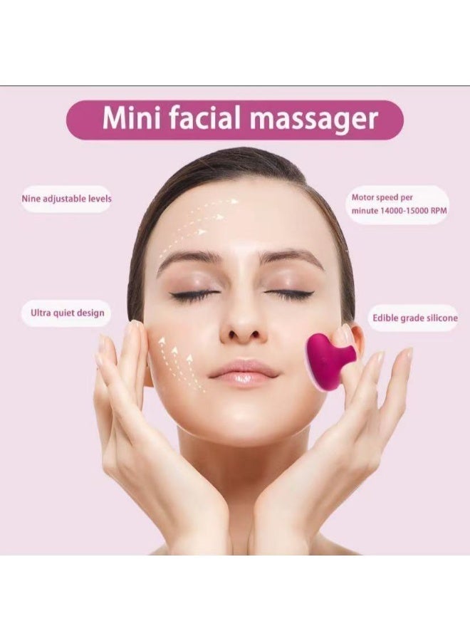 RATSAW Face & Eye Massage Ball Portable Travel Pocket USB Rechargeable Personal Massager Facial Muscle Firming Anti-Aging Relieving Dark Circles, Puffiness, Fatigue (Rose Red) - Image 4