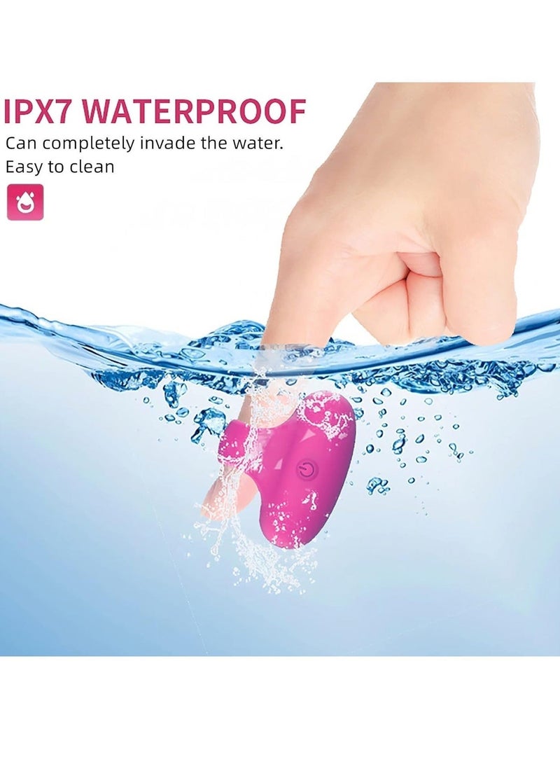 بابونا جهاز تدليك صغير الحجم للوجه والعينين بالاهتزاز، جهاز تدليك شخصي صغير على شكل حلقة لشد عضلات الوجه، قابل لإعادة الشحن عبر منفذ USB ومقاوم للماء، مضاد للشيخوخة، يزيل الهالات السوداء والانتفاخ، لون أحمر وردي، - Image 3