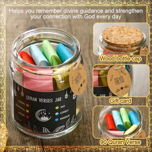 Reallnaive 2 Pcs Quran Verse Jar Islamic Gifts for Women Men Quran Affirmation Verses Hope & Prayer Jar Spiritual Comfort Read for Emotions and Feelings - Image 4