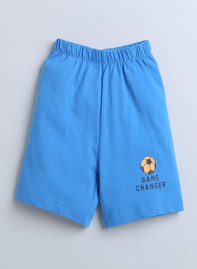 BUMZEE Blue & Orange Boys Sleeveless T-Shirt & Short Set Age - 6-12 Months (Peb9124C-blu.org) - Image 4