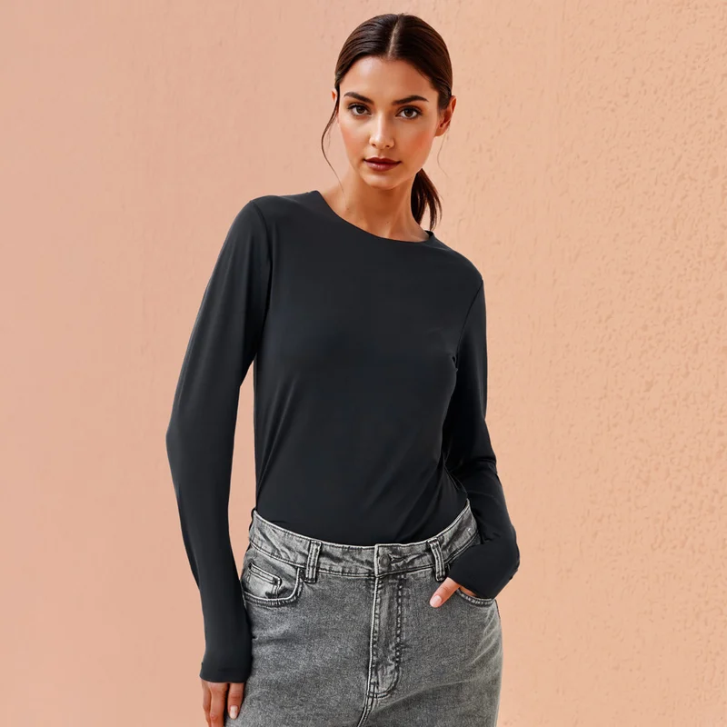 سبلاش فيڤ تي شيرت بياقة دائرية وأكمام طويلة