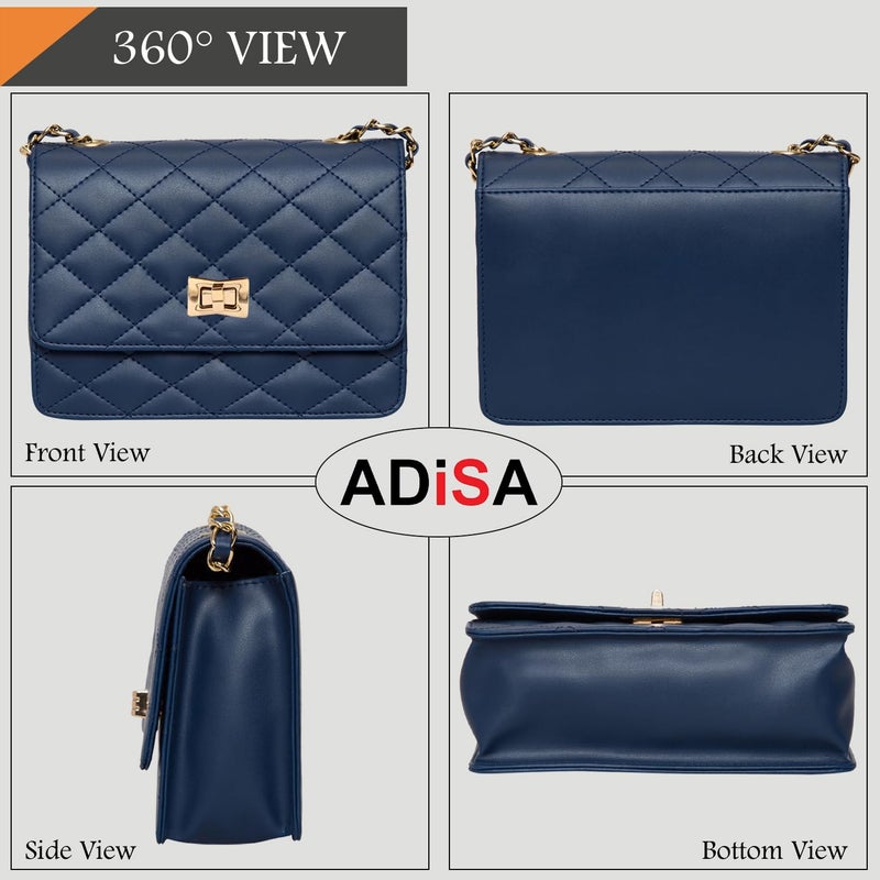 ADISA Women's Girls Quilted Cross Body Sling Bag (SL5059-NEW) - Image 3