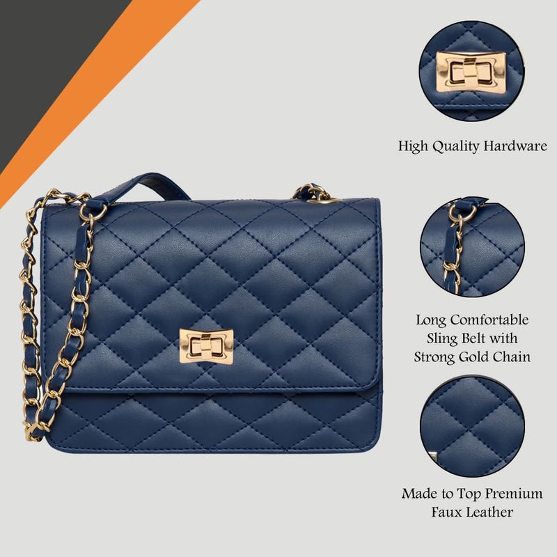 ADISA Women's Girls Quilted Cross Body Sling Bag (SL5059-NEW) - Image 4