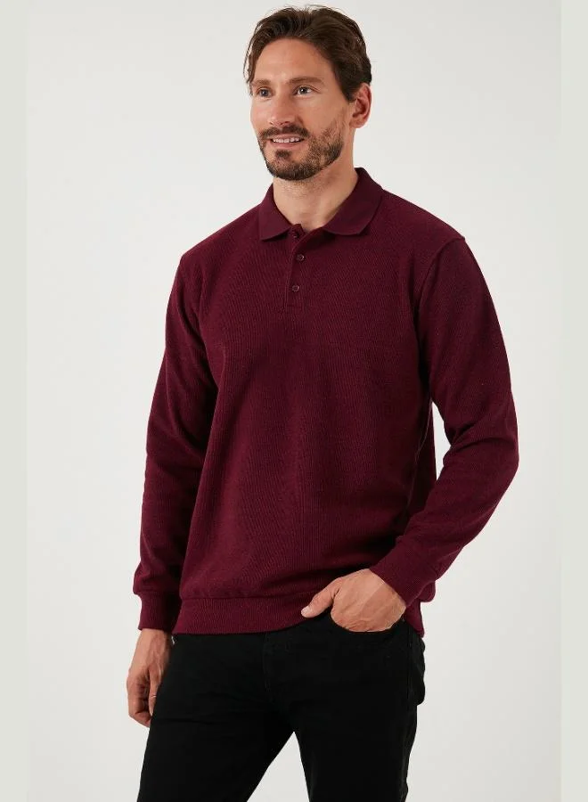 بوراتي بلوفر بياقة بولو رجالي قطن مخلوط مقاس عادي