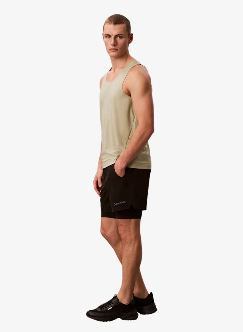 Calvin Klein Sports Black 2In1 Woven Training Shorts for Men | Best Price UAE