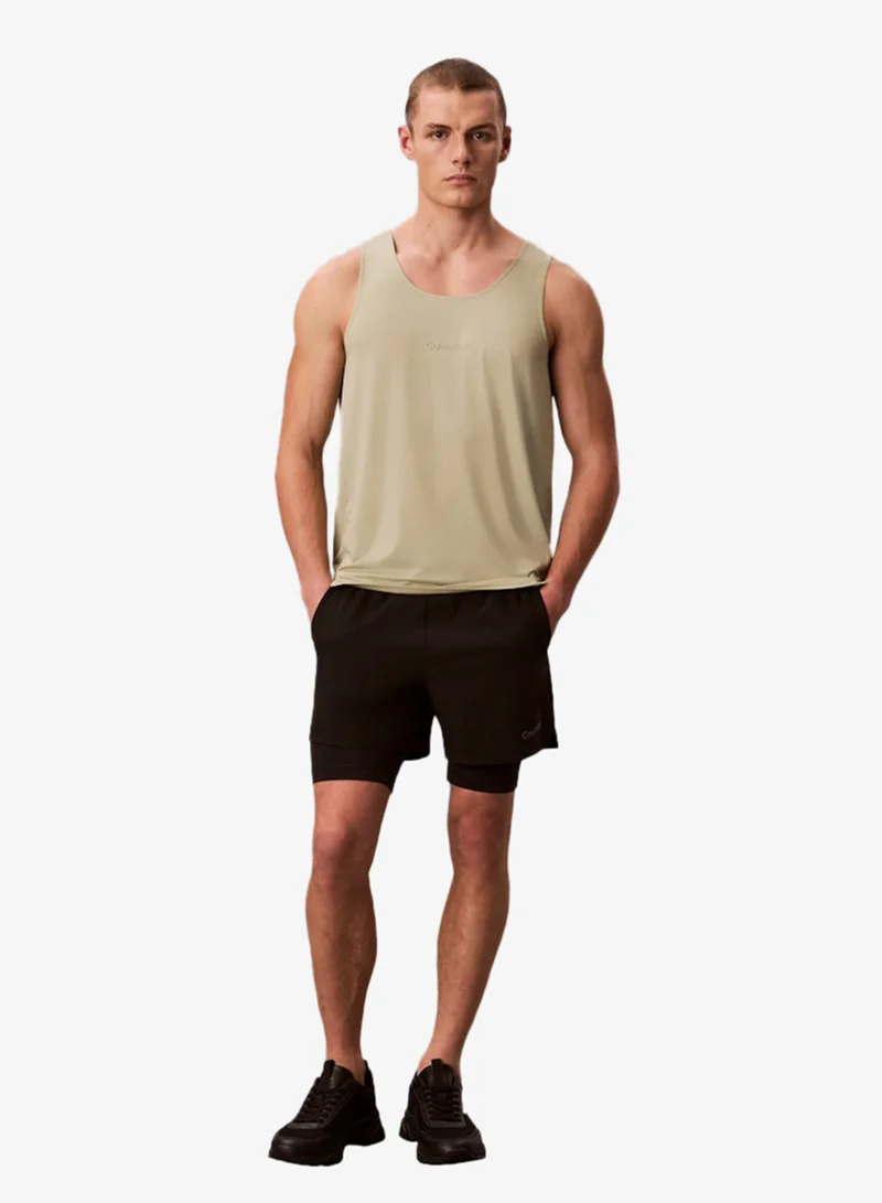 Calvin Klein Sports Black 2In1 Woven Training Shorts for Men | Best Price UAE
