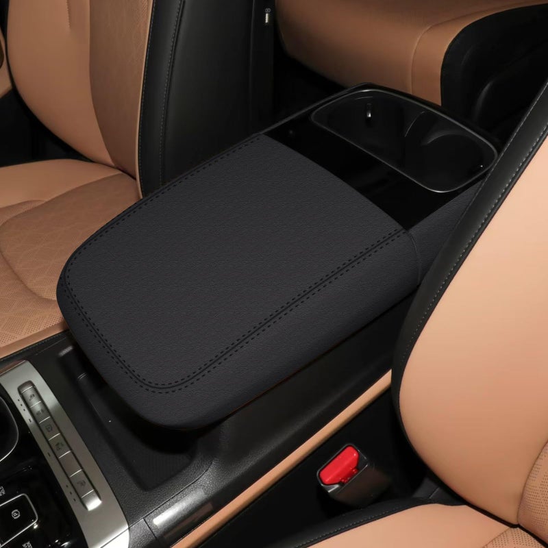 faccaibbg This faccaibbg armrest box cover is suitable for the 20252026 Kia Carnival Hybrid It is wellmade durable features a nonslip design and fits precisely Armrest box cover black - Image 2