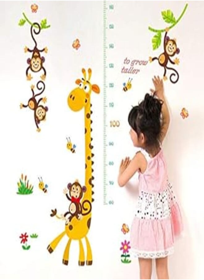 Generic Cartoon child height measurement animal wall stickers cute giraffe monkey bee bedroom decor kids growth sticker-es, 2724647833996 