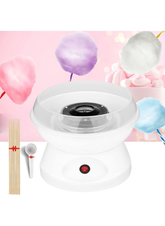DUNISO Electric Cotton Candy Machine, Portable Cotton Candy Diy Machine, Home Non-Stick, High Temperature Resistant, With Large Splash Guard, With Heat Dissipation Base, Suitable For Family Gatherings And Celebrations, White - Image 1