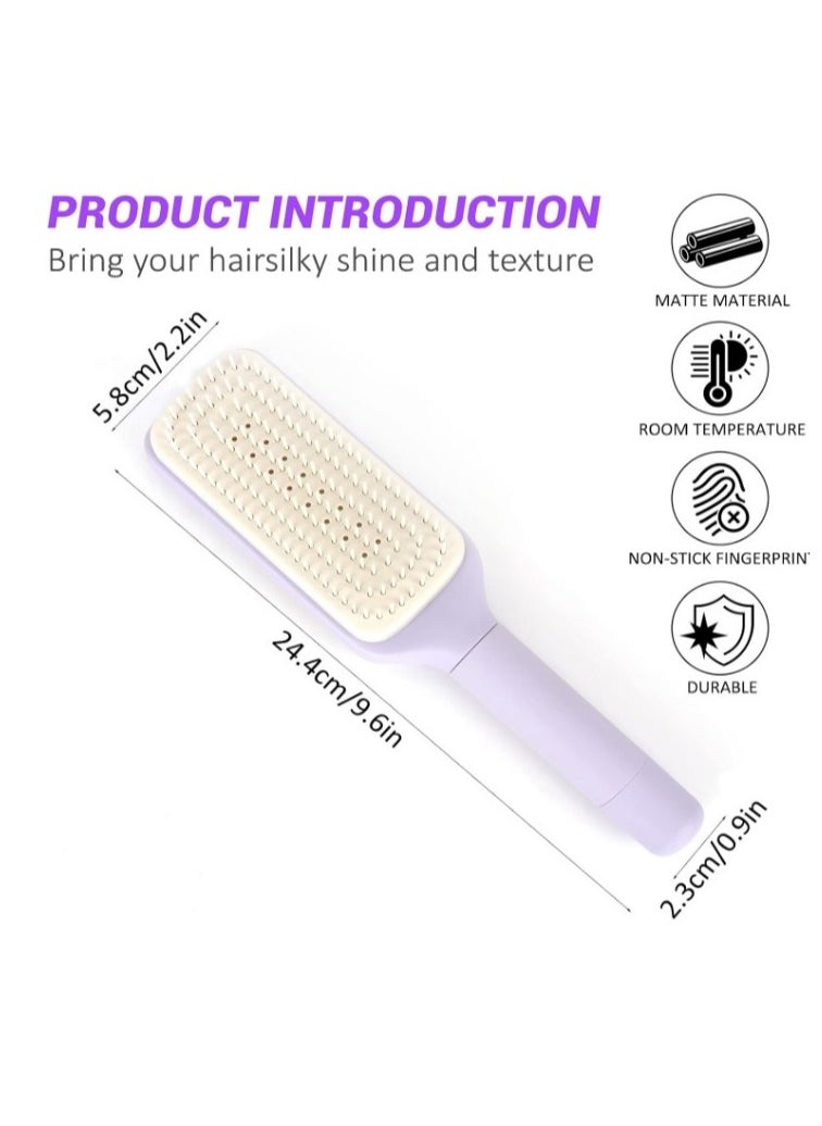 Generic "Self-Cleaning Detangling Hair Brush for Women and Men – Organic Hairbrush Without Pulling, Professional Detangling Brush for Wet and Dry Hair, Ideal for Curly and Straight Hair, Rotating Hairbrush with a Detachable Rotating Shaft for Removing Knots and Tangles for All Hair Types Including Hair Extensions – Brush for Dry and Wet Use (Multiple Colors Available)."  - Image 2