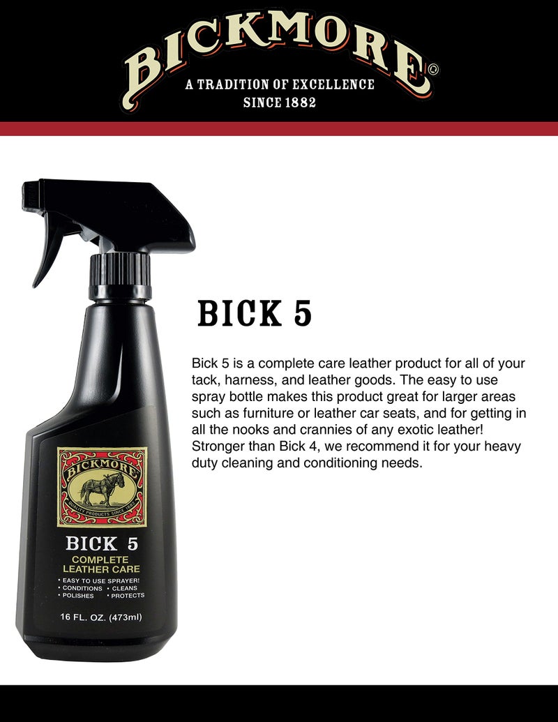 Bickmore Bick 5 Leather Cleaner Conditioner Spray 16 fl oz, For All Leather Goods, USA Made - Image 3