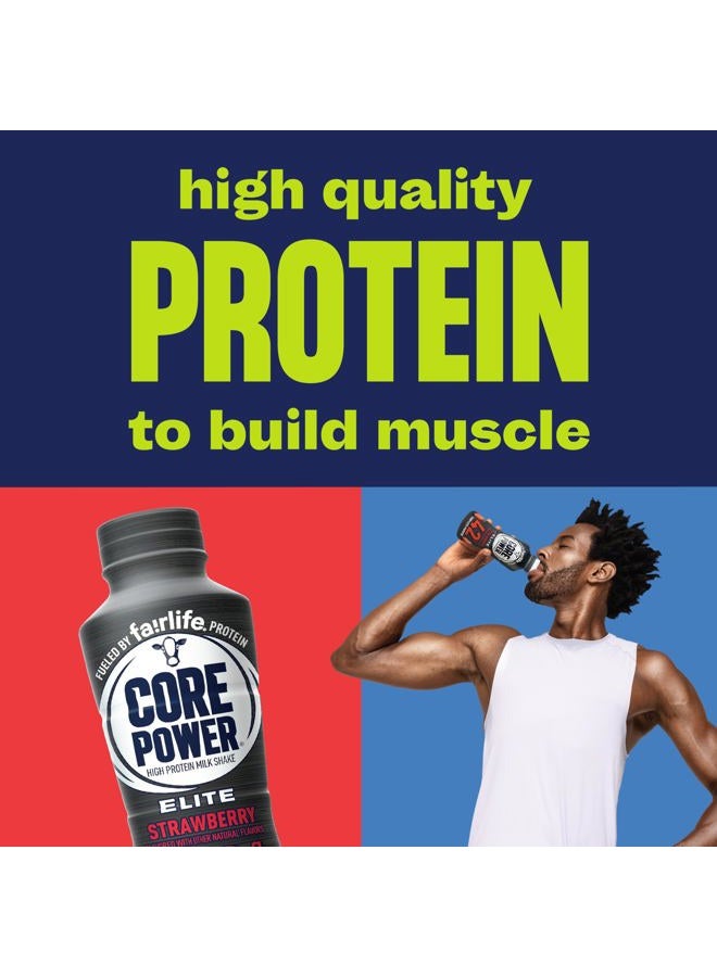 Core Power Elite High Protein Shake (42g), Strawberry, Ready To Drink for Workout Recovery, 14 Fl Oz Bottles (12 Pack) - Image 3
