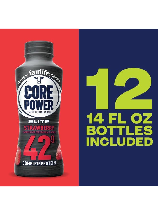 Core Power Elite High Protein Shake (42g), Strawberry, Ready To Drink for Workout Recovery, 14 Fl Oz Bottles (12 Pack) - Image 4