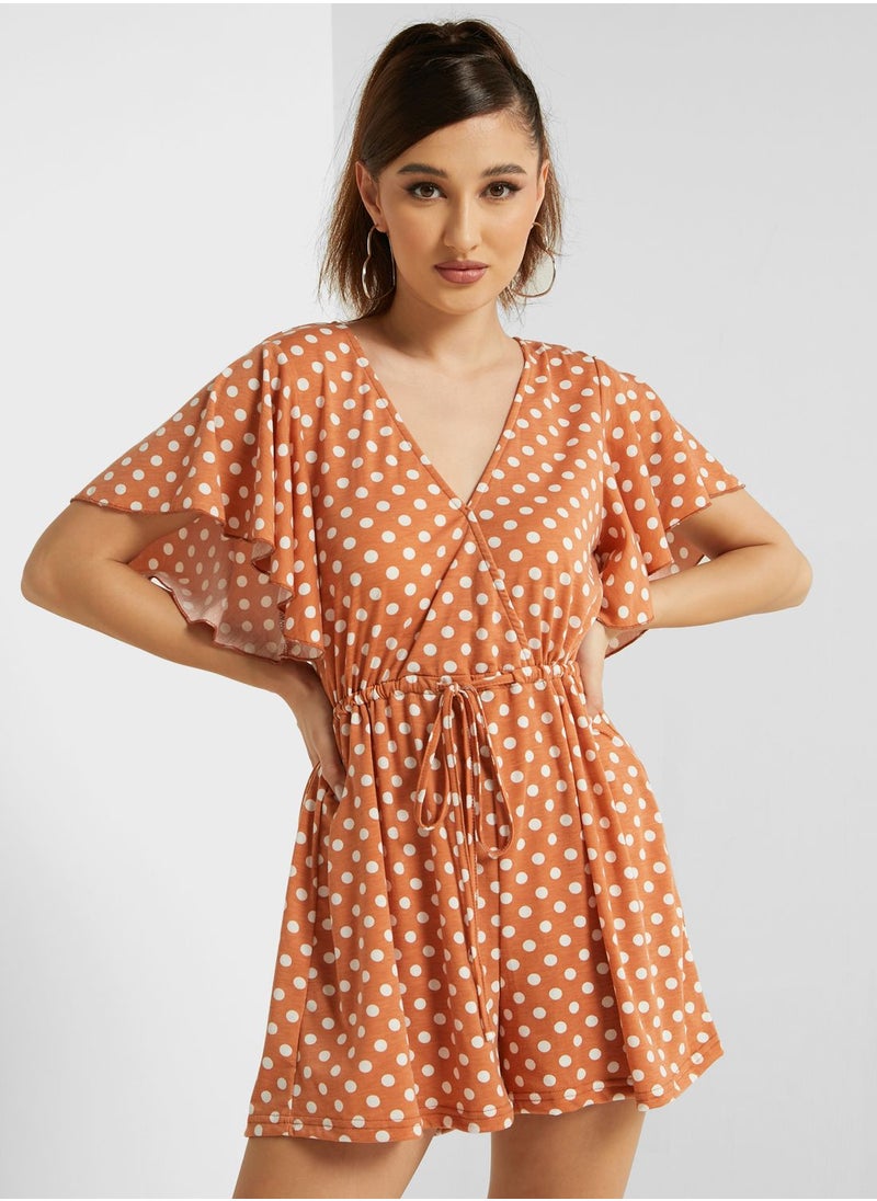 Ginger - Wide Sleeve Waist Tie Playsuit - Image 1