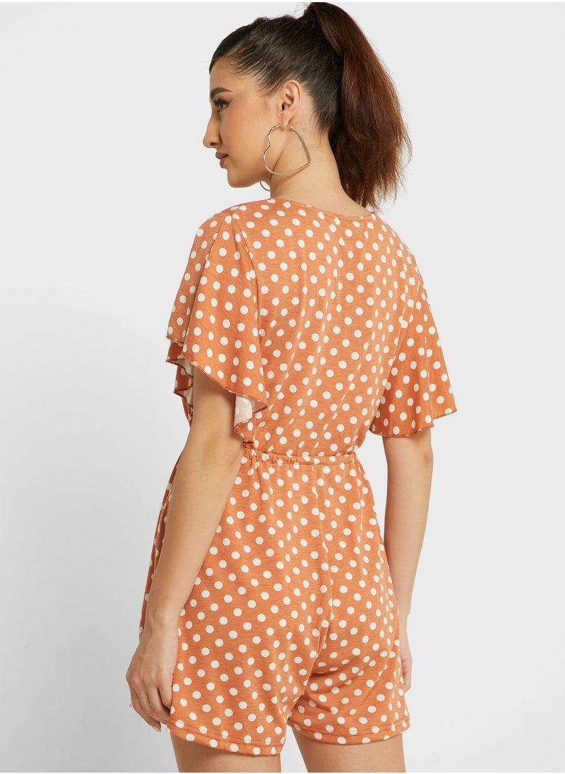 Ginger - Wide Sleeve Waist Tie Playsuit - Image 1