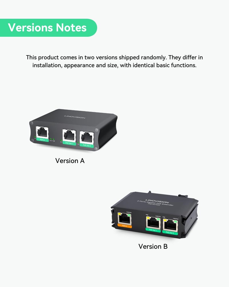 LINOVISION Industrial 2 Ports Gigabit PoE Extender, Passthrough and Split 30W PoE to Two PoE Cameras, PoE Repeater to Extends Extra 330ft - 3 Years Warrenty - Image 5