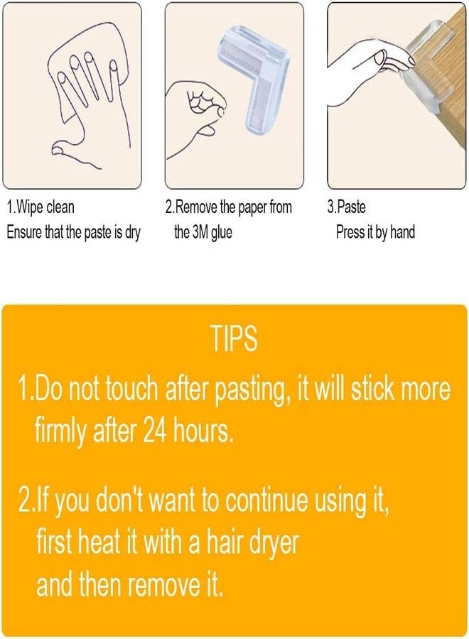 PUNZONE مجموعة بونزون المكونة من 4 واقيات زوايا، مصدات أمان لزوايا وحواف الأثاث، أغطية حماية الزوايا لحماية الأطفال، مصد ووسادة لحماية حواف الأثاث والطاولات الحادة (على شكل حرف L) - Image 3
