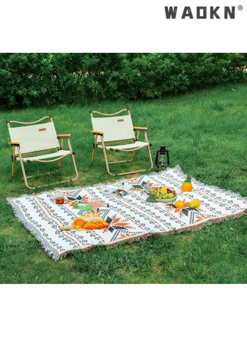 WAOKN Outdoor Camping Blanket with Geometric Patterns, Soft and Comfortable, Perfect for Picnics, Beaches, and Hiking, Durable and Moisture - Resistant,  Ideal for Any Outdoor Excursion,90*180 - Image 5