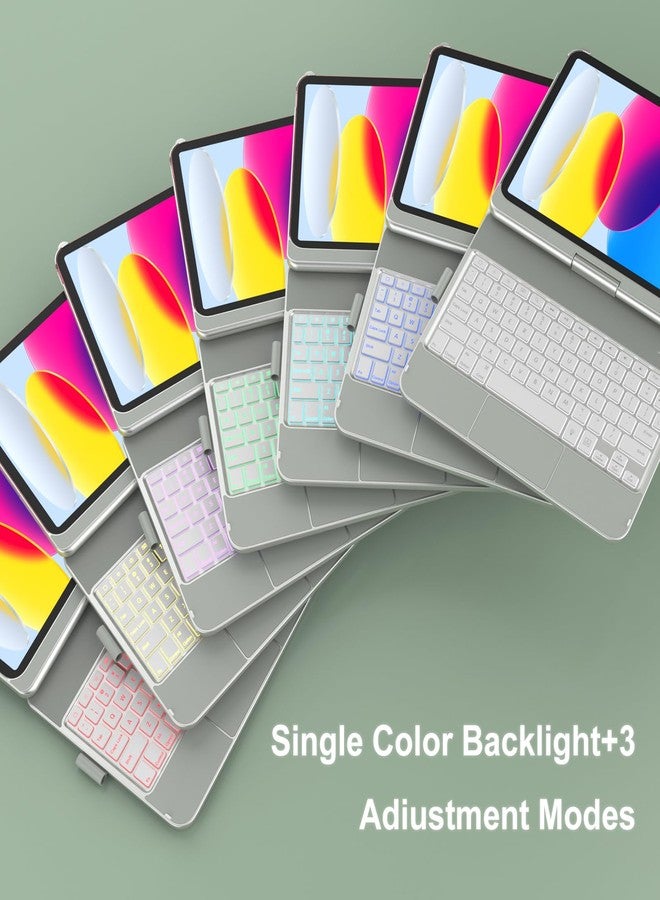 amzcase جراب aMZCaSE لجهاز iPad (A16) من الجيل العاشر والحادي عشر، مزود بلوحة مفاتيح ولوحة لمس، وقابل للدوران 360 درجة، وغطاء كمبيوتر محمول بإضاءة خلفية لجهاز iPad A16 مقاس 10.9 بوصة من الجيل العاشر (2022) مع خاصية التنبيه الذكي وحامل قلم. - Image 3