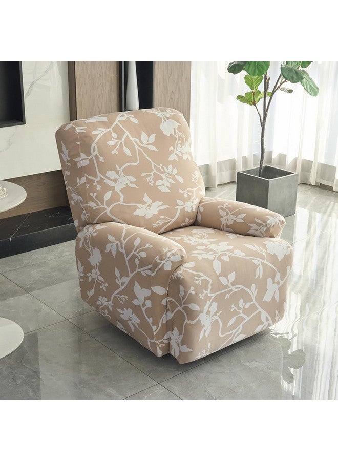 HOKIPO HOKIPO polyester 140gsm Fully Covered Recliner Sofa Cover 1 Seater, Buff Brown Sillehoute Floral (AR-4940-C7)  - Image 5