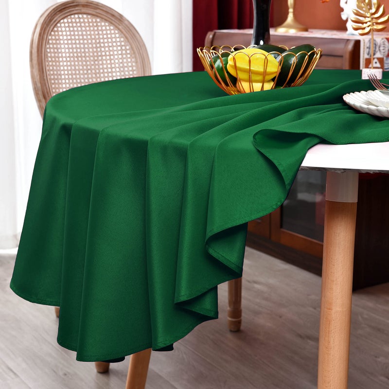MEANMOY Green 210 GSM Water & Stain Resistant Round Tablecloth for Circle Table - Solid 48 Inch Table Cloth Cover in Wrinkle Free Durable Washable Polyester Fabric for Wedding  Party  Banquet  Dinner - Image 3