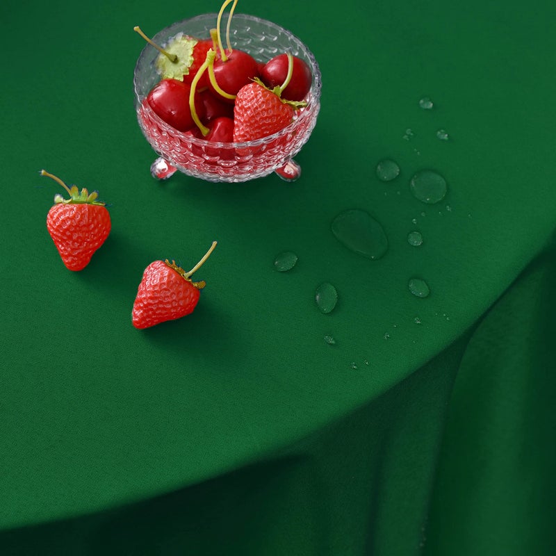 MEANMOY Green 210 GSM Water & Stain Resistant Round Tablecloth for Circle Table - Solid 48 Inch Table Cloth Cover in Wrinkle Free Durable Washable Polyester Fabric for Wedding  Party  Banquet  Dinner - Image 4