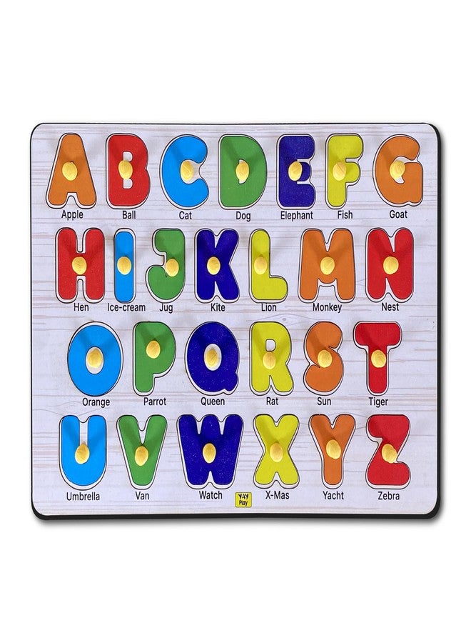 YaYplay Capital Letter Pegboard Shapesorter Wooden Puzzle|Educational Upper Case Learning Puzzle for 2+ Kids|Capital Learning Board Knob Puzzle - Image 1