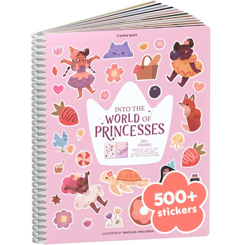 CUPKIN World of Princesses 500 Sticker Book for Girls by Cupkin Toddler Airplane Activity Coloring Sticker Book Road Trip Essentials 12 Coloring Pages Scenes for Ages 28 Years - Image 2