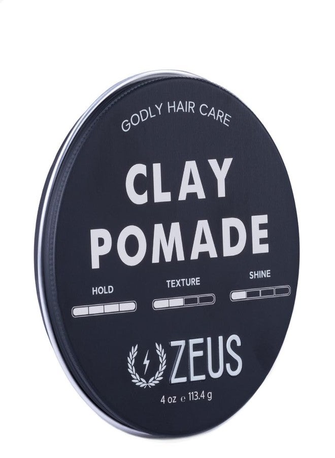ZEUS Clay Pomade for Men, Matte Finish, Water Soluble & Extra Firm Hold Hair Styling Clay Pomade - MADE IN USA (4 oz.) - Image 1