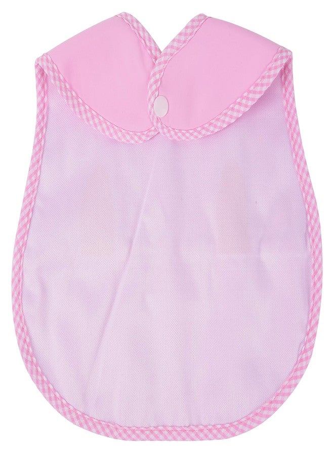 Yellow Bee Polka Dots Bib with Crumb Collector, Pink - Image 3