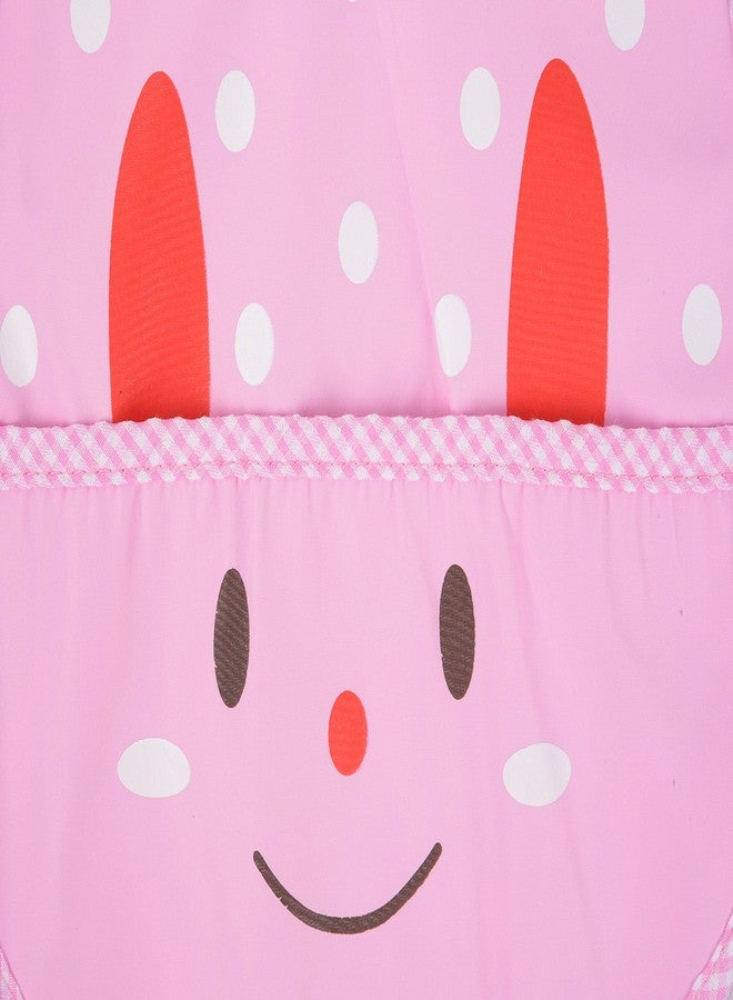 Yellow Bee Polka Dots Bib with Crumb Collector, Pink - Image 2