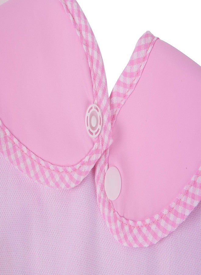 Yellow Bee Polka Dots Bib with Crumb Collector, Pink - Image 4