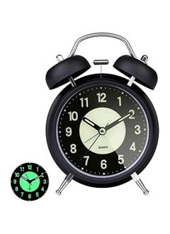 Beauenty Super Loud Alarm Clock Silent Non-Ticking for Heavy Sleepers, Retro Twin Bell Alarm Clock with Backlight for Bedside for Home/School/Office Black  - Image 1