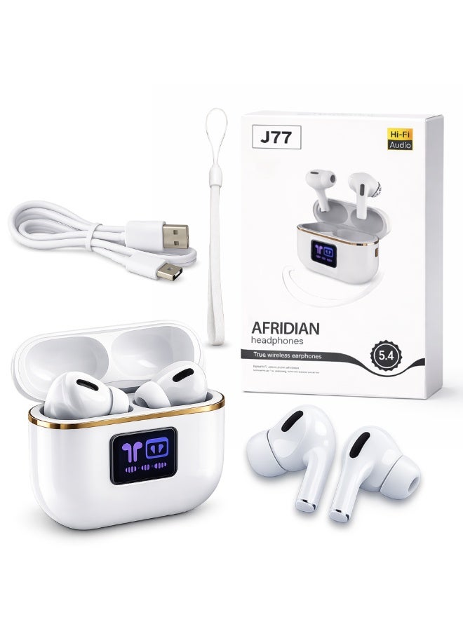 AFRIDIAN Wireless Earbuds Bluetooth 5.4 TWS True Wireless Earphones with LED Display Charging Case, HiFi Stereo Bass, Noise Cancelling Mic, Touch Control, Waterproof Sports Headphones for iPhone & Android - Image 1