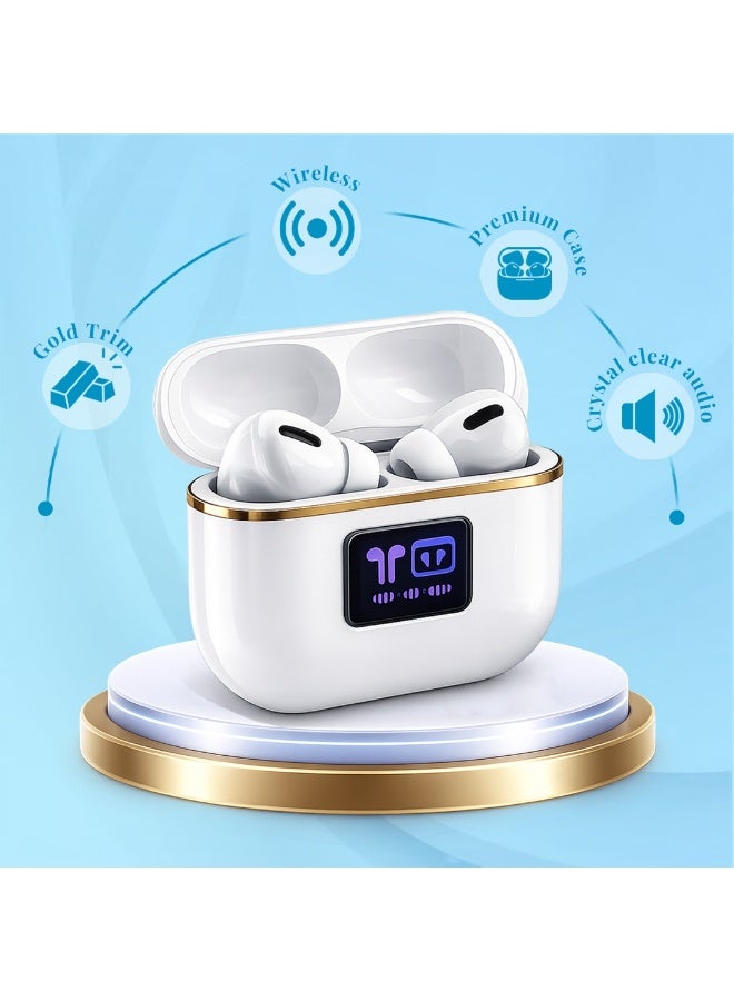 AFRIDIAN Wireless Earbuds Bluetooth 5.4 TWS True Wireless Earphones with LED Display Charging Case, HiFi Stereo Bass, Noise Cancelling Mic, Touch Control, Waterproof Sports Headphones for iPhone & Android - Image 5