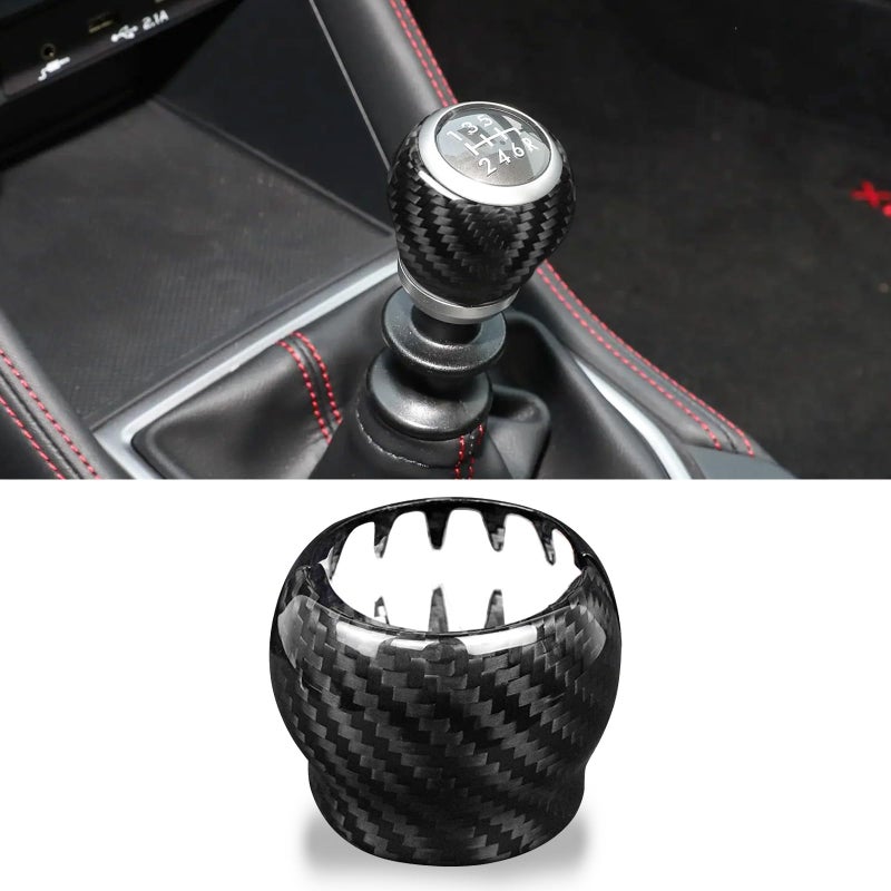 BLAKAYA Compatible wth Carbon Fiber Gear Shift Knob Cover Automotive Shift Lever Modified Decoration for Subaru WRX 2022 2023 Black - Image 2