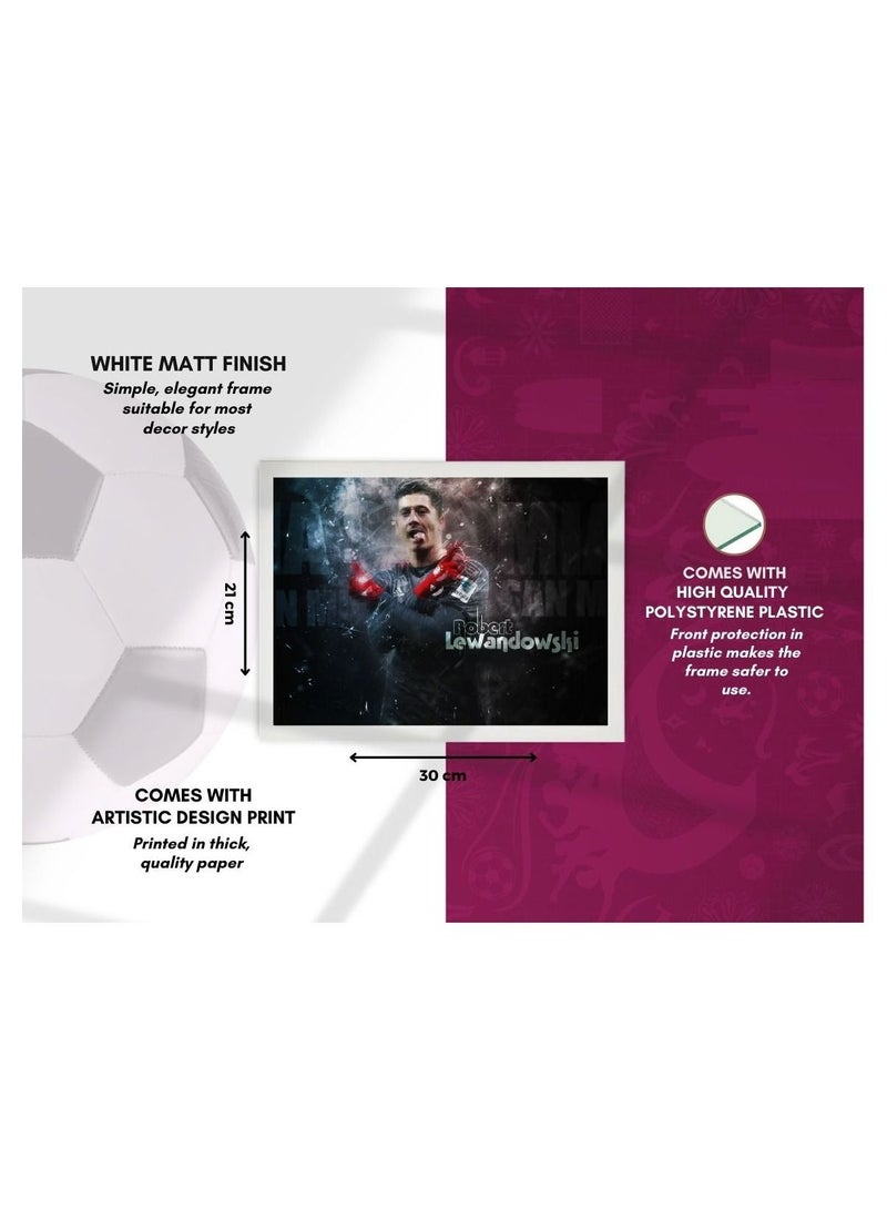 إم إي سي إطار ملصق بتصميم لاعب كرة القدم روبرت ليفاندوفسكي مقاس 21 × 30 سم - Image 4