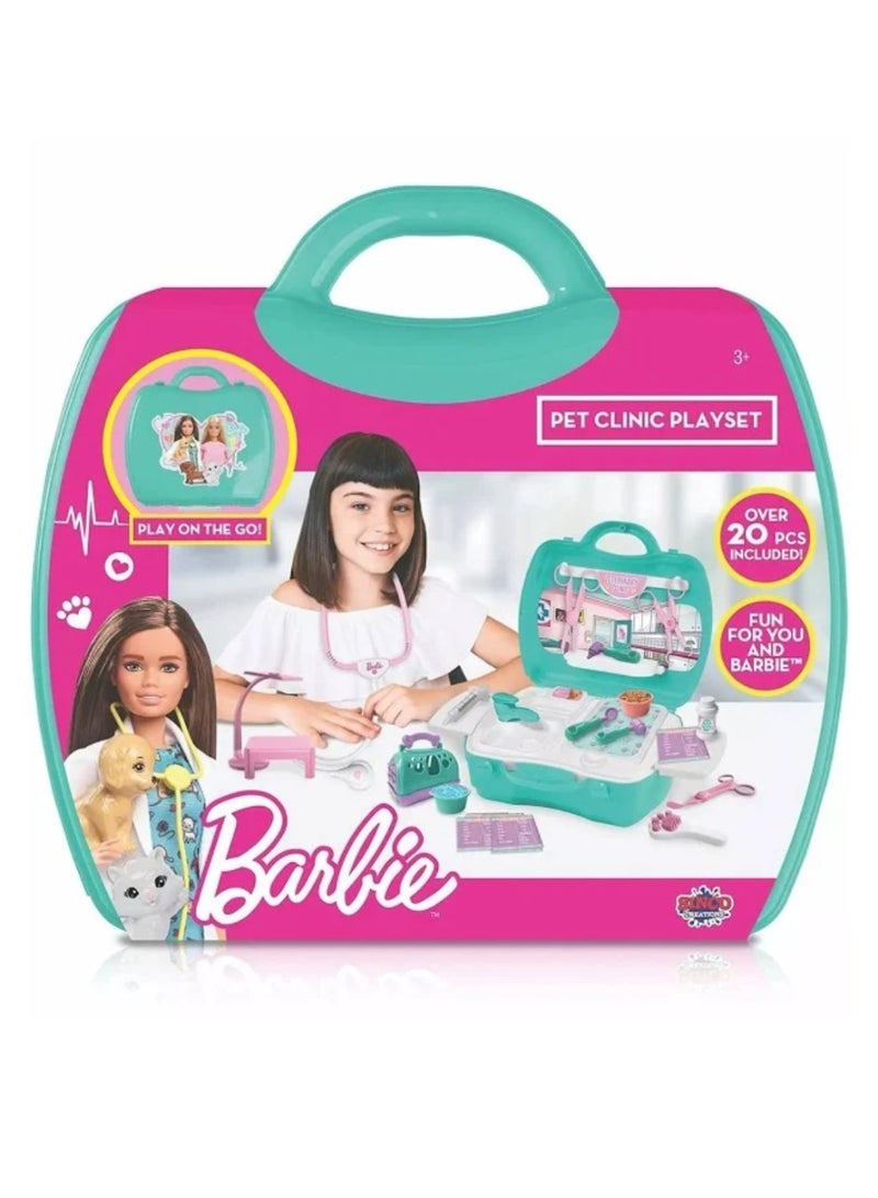باربي Barbie Pet Clinic Playset PK6 – Portable Veterinary Role Play Set with 20+ Accessories | Kids 3+ - Image 1