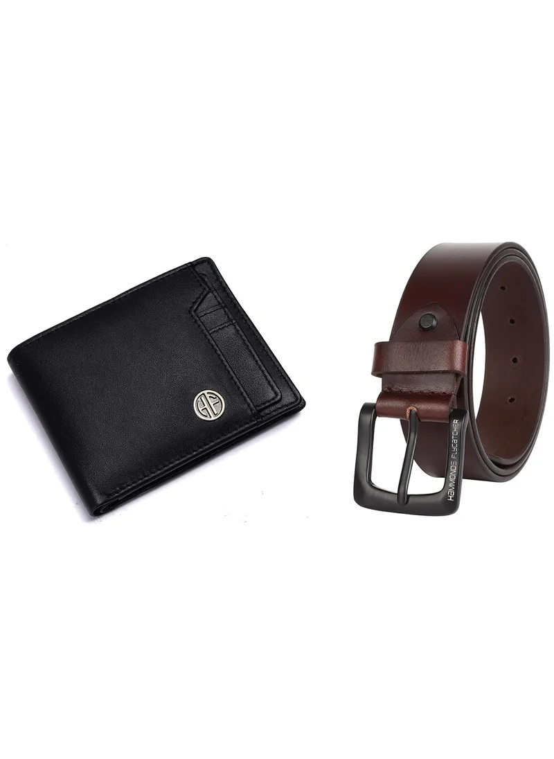 HAMMONDS FLYCATCHER Gift for Men Combo - Genuine Leather Wallet and Belt Combo for Men - Leather Belt for Men - Ramadan, Eid, Birthday Special Gift Ideas | FP92