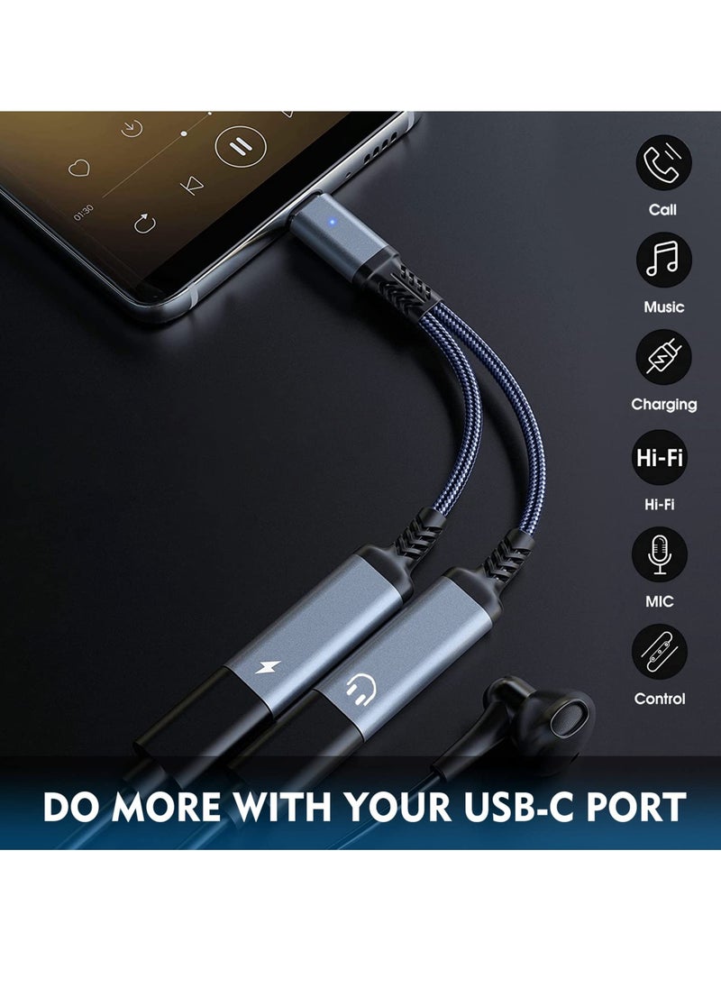 تودو - محول صوت لسماعات الرأس من النوع C إلى 3.5 ملم ومحول شحن 2 في 1 USB C يدعم Pd 60 وات - Image 1