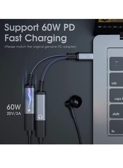 تودو محول صوت لسماعات الرأس من النوع C إلى 3.5 ملم ومحول شحن 2 في 1 USB C يدعم Pd 60 وات  - Image 3