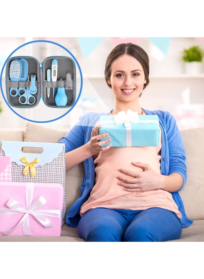 شيكو مجموعة العناية الصحية للأطفال من شيكو - مجموعة العناية بسلامة الطفل: قصافة أظافر، فرشاة، مشط، مقص، مبرد، فرشاة أسنان للأصابع، مجموعة أساسية لحضانة الأطفال حديثي الولادة (أزرق) للبنات والأولاد - Image 4