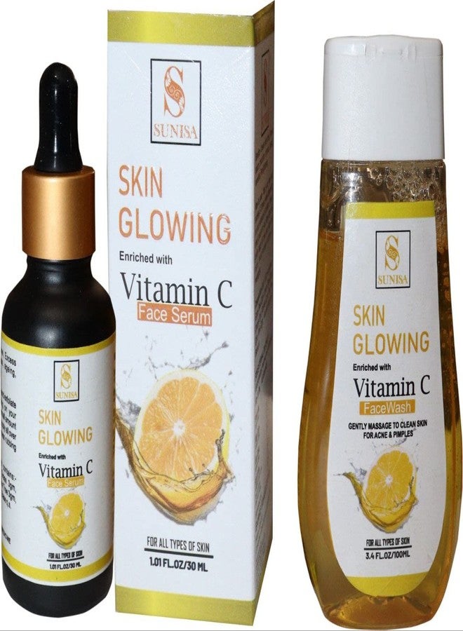 SUNISA New Skin Glowing Enriched with Vitamin-C 3X Booster Face Serum (30 ml) and Vitamin-C Facewash(100 ml) - (Pack of 2) - Image 1