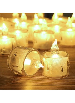 Generic Beautiful and unique crystal texture LED candle light 24 Pieces LED electronic candle Luminous tealight Transparent pvc smokeless Atmosphere candle night light  - Image 1