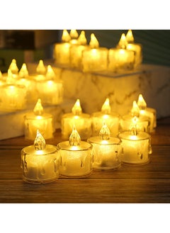 Generic Beautiful and unique crystal texture LED candle light 24 Pieces LED electronic candle Luminous tealight Transparent pvc smokeless Atmosphere candle night light  - Image 5