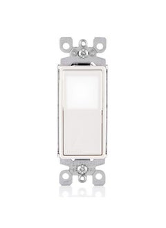 Leviton Leviton + L5613-2W + 15 Amp Decora LED Illuminated Light Wall Switch + 3-Way + White  - Image 1